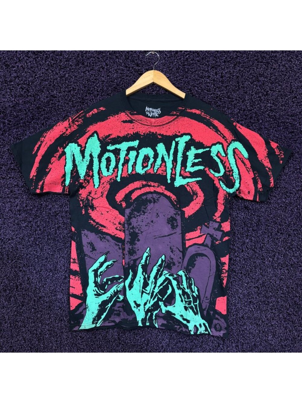 Motionless in White Graveyard Shift All Over Rock T-Shirt Size Large